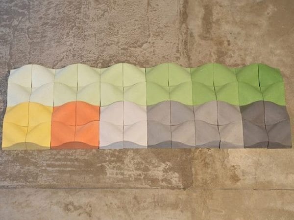Curved Multi-Colored Concrete Accent Tiles 