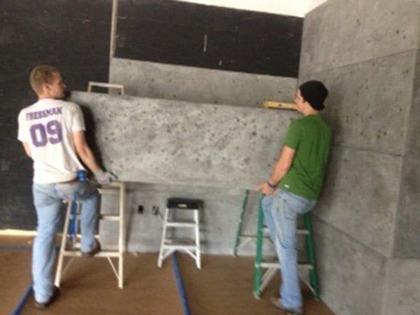 Thin Gray Concrete Wall Panels for Retail Area