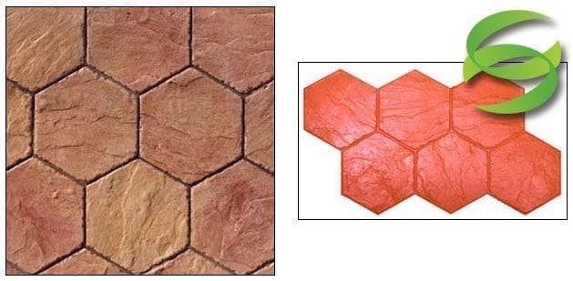 12in Hexagon Italian Slate Stamp Mat for Concrete 12in Hexagon Italian Slate Stamp Mat for Concrete