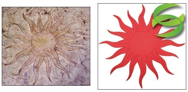 Flaming Sun Concrete Stamping Mat Flaming Sun Concrete Stamping Mat