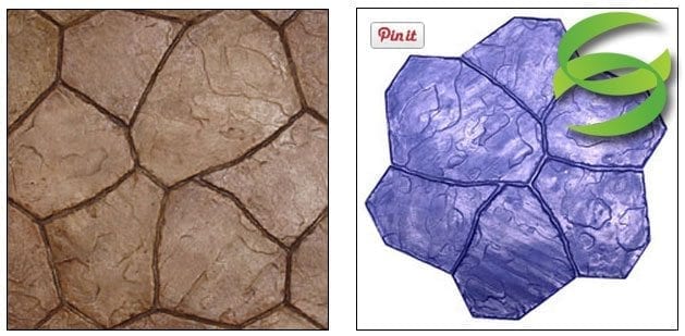Random Sandstone Hammered Edge Stone Concrete Stamping Mats Random Sandstone Hammered Edge Stone Concrete Stamping Mats