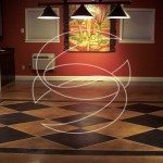 Diamond Taped Pattern Stained Concrete Floor