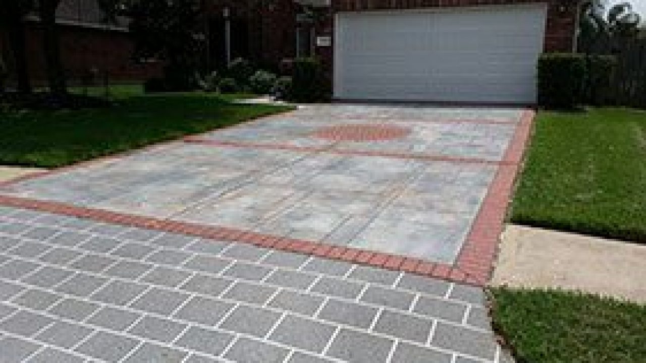 Multi Directional Stenciled Concrete Overlay
