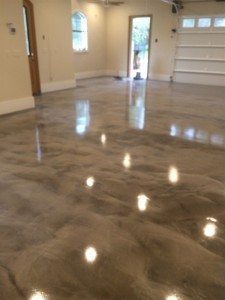 gray white epoxy metallic floor