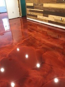 orange metallic floor