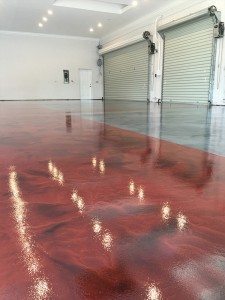 red pewter metallic garage floor