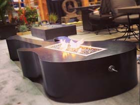 Solid Black Concrete Guitar Fire Table