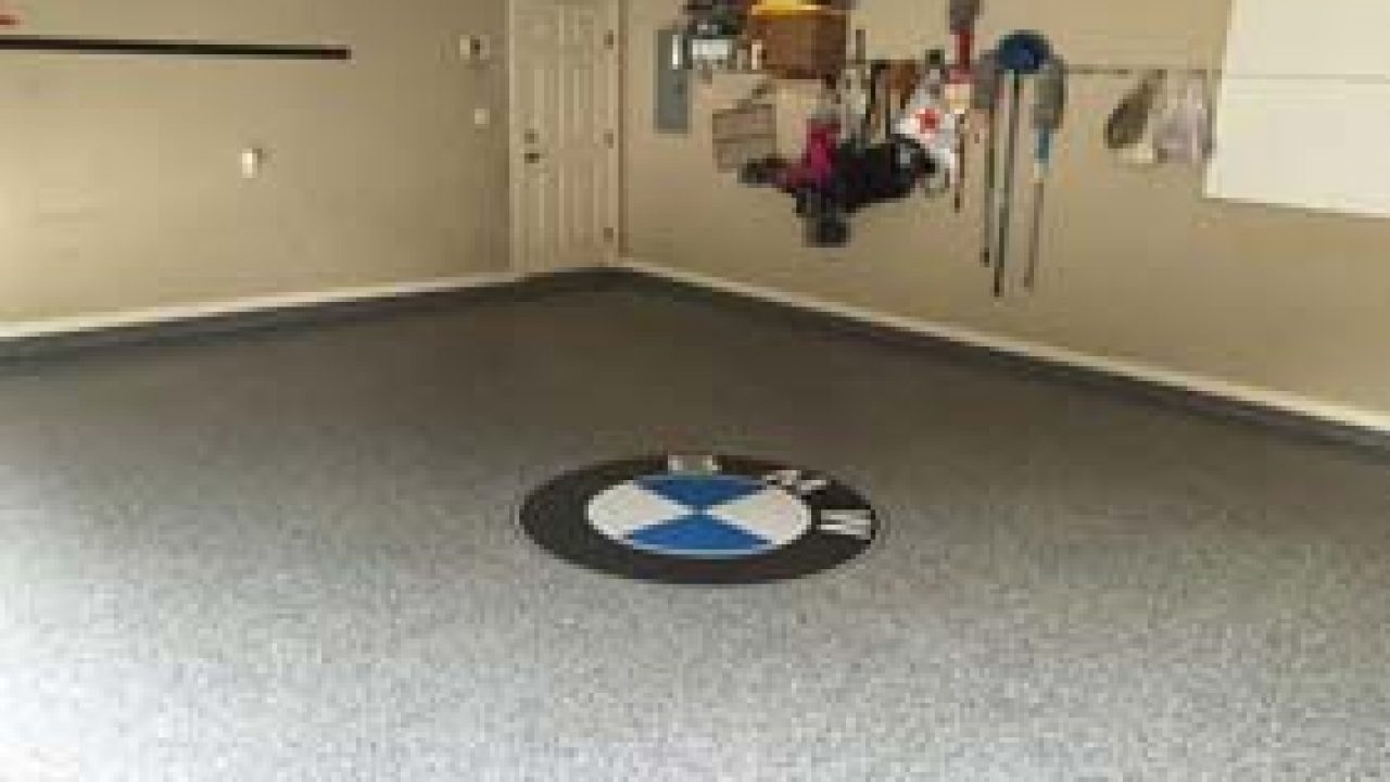 White Epoxy Garage Flake Floor