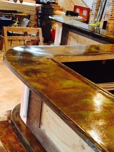 Brown Stained Concrete Counter Top