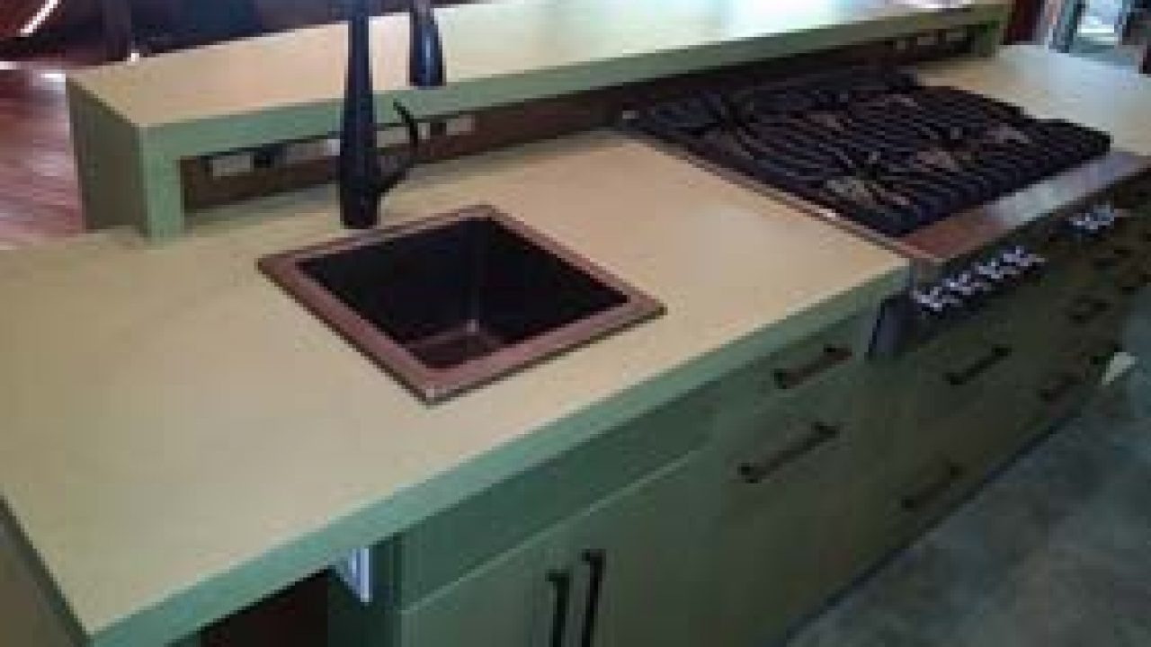Terrazzo Cream White Concrete Kitchen Counter Top
