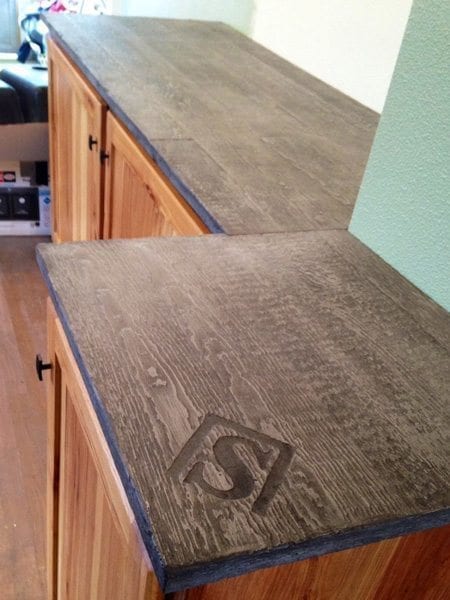 Brown Wood Grain Concrete Counter Top With Logo Surecrete Products