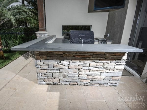 Outdoor Kitchen Grey Concrete Counter Tops, Outdoor Counter Tops
