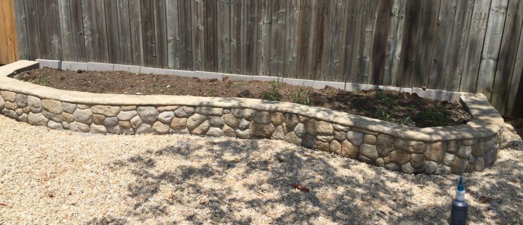 Raised Garden Bed Using Stamp Concrete, How To Build Raised Garden Beds With Stone