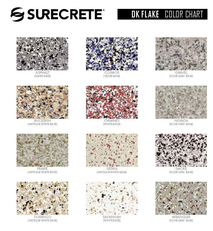 Surecrete Metallic Color Chart