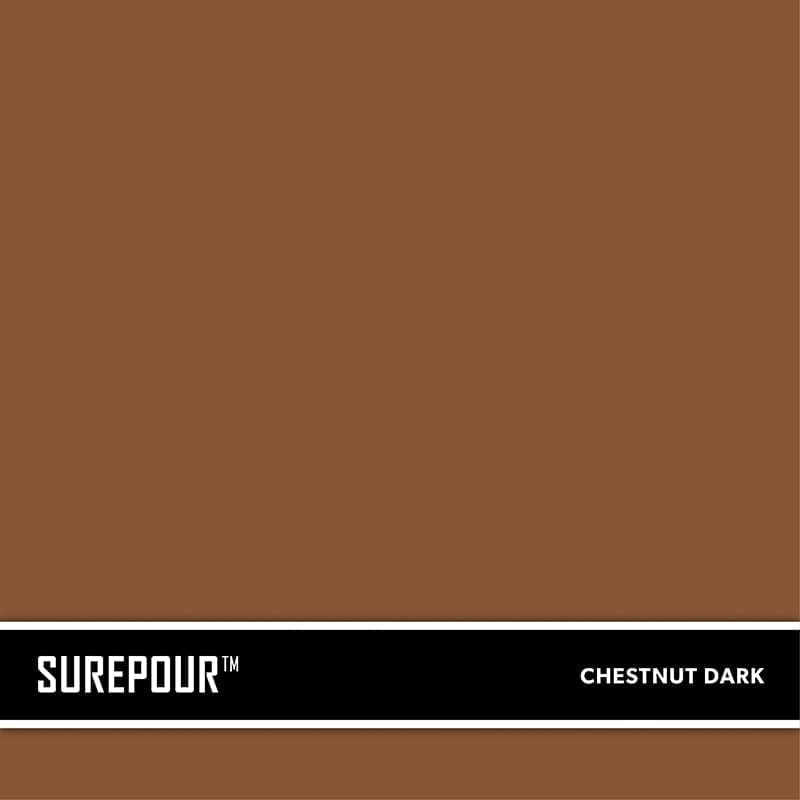 SureCrete's SuerPour™ Dark Chestnut Brown Ready-Mix fresh concrete color SKU: 35103008-74 UPC: 842467100769 (Requires 2 Bag / 1 Yard)