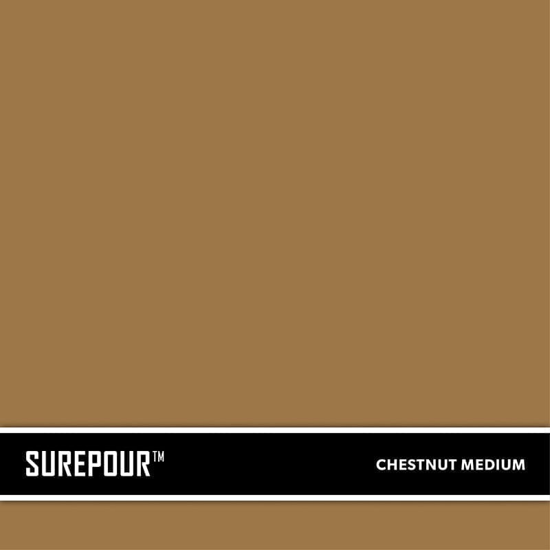 SureCrete's SurePour™ Medium Chestnut Brown Ready-Mix fresh concrete color SKU: 35103008-74 UPC: 842467100752 (Requires 1 Bag / 1 Yard)