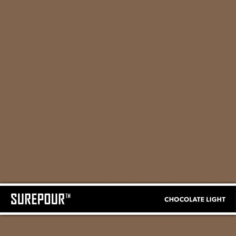 SureCrete's SurePour™ Light Chocolate Brown Ready-Mix fresh concrete color SKU: 35103008-07 UPC: 842467100684 (Requires 1 Bag / 2 Yard)