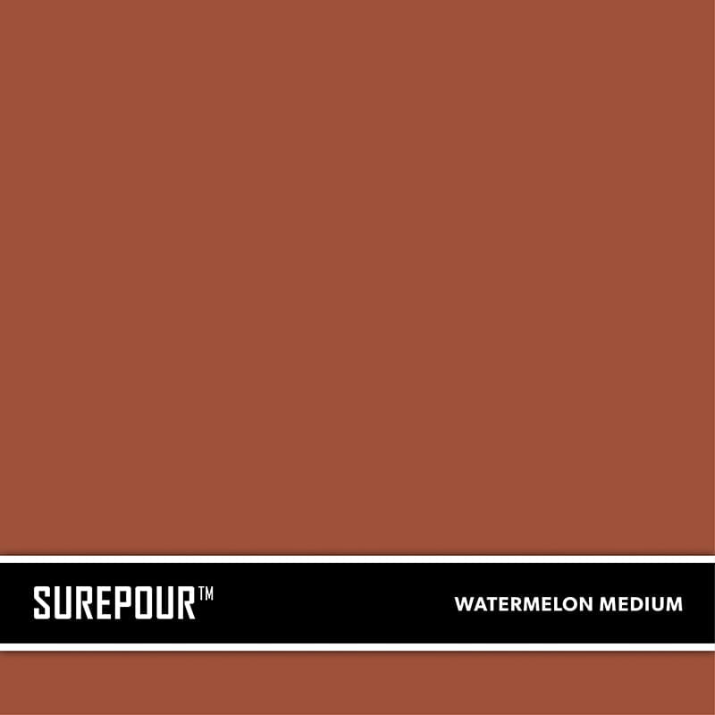 SureCrete's SurePour™ Watermelon Medium Ready mix fresh concrete color SKU: 35103009-91 UPC: 842467100844 (Requires 1 Bag / 1 Yard)