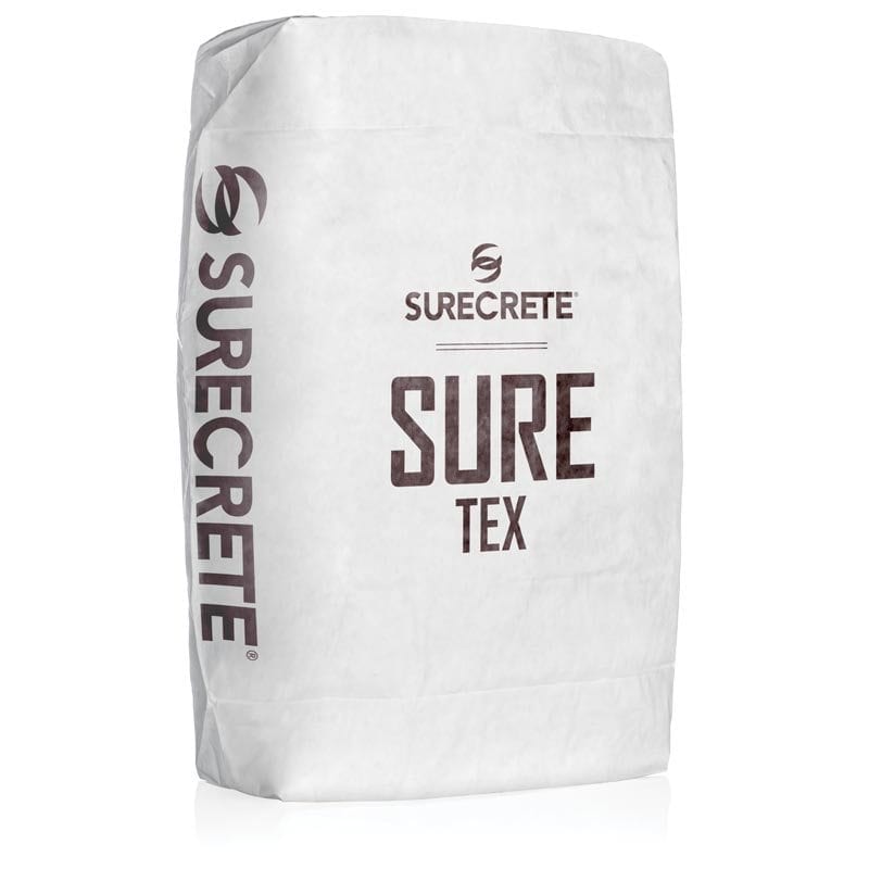 SureTex™ is a concrete knockdown overlay that has larger slightly larger aggregate than other overlays to help creates deeper textures and designs. SureTex is specially formulated for quicker dry time and can be applied with a trowel or sprayed with a hopper gun. This overlay is easy to mix, just add water and one of SureCrete’s standard 30 overlay colors.