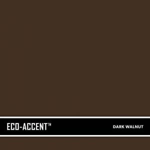 Dark Walnut Eco-Accent is a concrete accent color stain product used for accenting new or faded concrete that can be sprayed on or broomed into the surface. SureCrete's secondary concrete accent colorant is UV Stable and has 0 VOC's