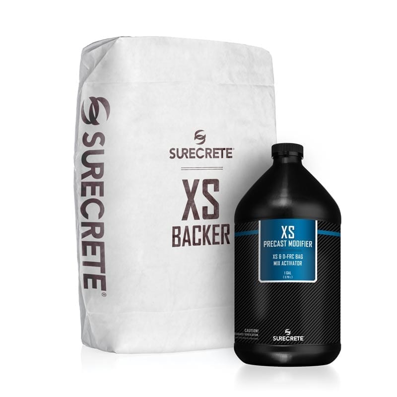Xtreme Series GFRC Backer Mix is a Glass Fiber Reinforced Concrete blend available in white and gray (DFRC) for reinforcing cast concrete pieces. SureCrete's high fiber cement backer mix can be colored with both our standard and XS color additives.