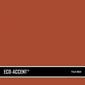 Tile Red Eco-Accent is a concrete accent color stain product used for accenting new or faded concrete that can be sprayed on or broomed into the surface. SureCrete's secondary concrete accent colorant is UV Stable and has 0 VOC's