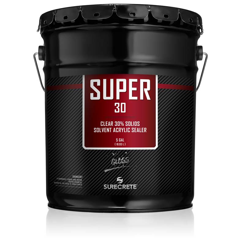 5 Gallons 30% Solids Exterior Concrete Clear Sealer Solvent Acrylic Super 30™ by SureCrete