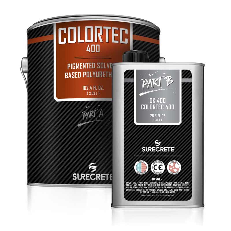 1 and 5 Gallon High Gloss Colored Floor Polyurethane Kits Solvent-Based ColorTec 400™ by SureCrete
